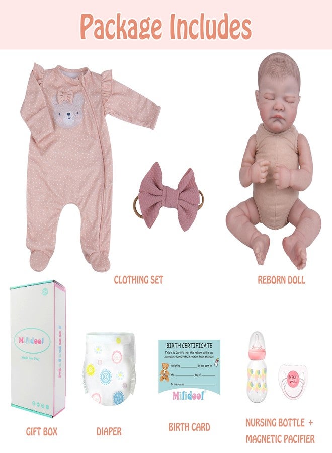 Milidool Reborn Baby Dolls, 20Inch Soft Vinyl Realistic-Newborn Baby Doll Poseable Real Life Lifelike Baby Dolls Accessories with Gift Box Toy for 3+ Year Old Girls Gifts, Pretend Play, Collection - Image 5